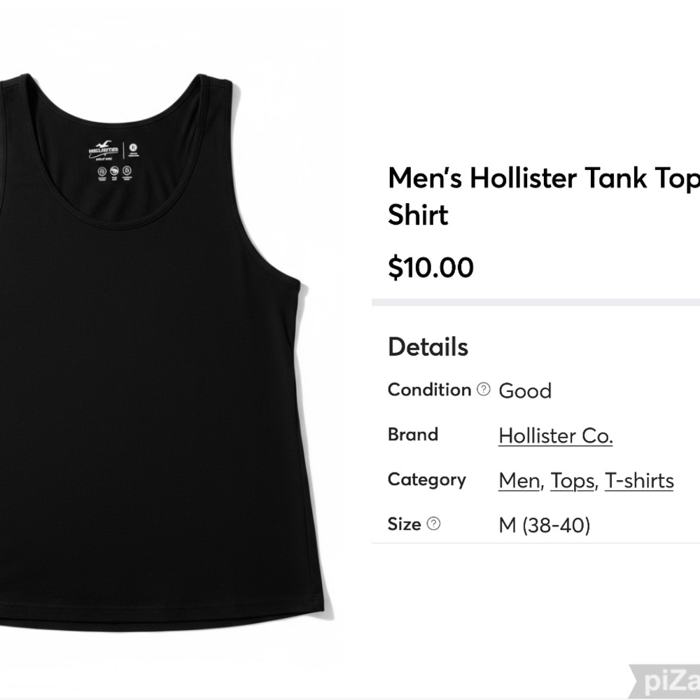 Hollister Men's Classic Black Tank Top